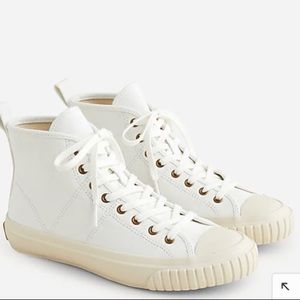 J. Crew High Top Canvas Ivory Sneakers